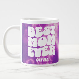 Personalisierte beste Mama je Lila Gefärbte Krawat Jumbo-Tasse