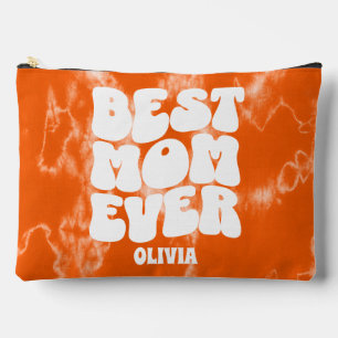 Personalisierte beste Mama je Orange Gefärbte Kraw Zubehörtasche