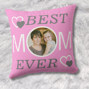 Personalisierte beste Mama je rosa Mütter Foto Kissen