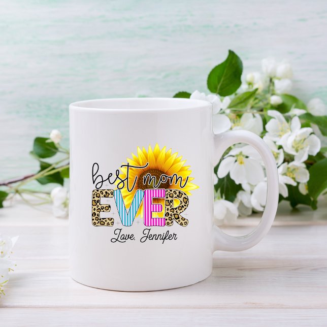 Personalisierte Beste Mama je Sonnenblume Kaffeetasse (Von Creator hochgeladen)