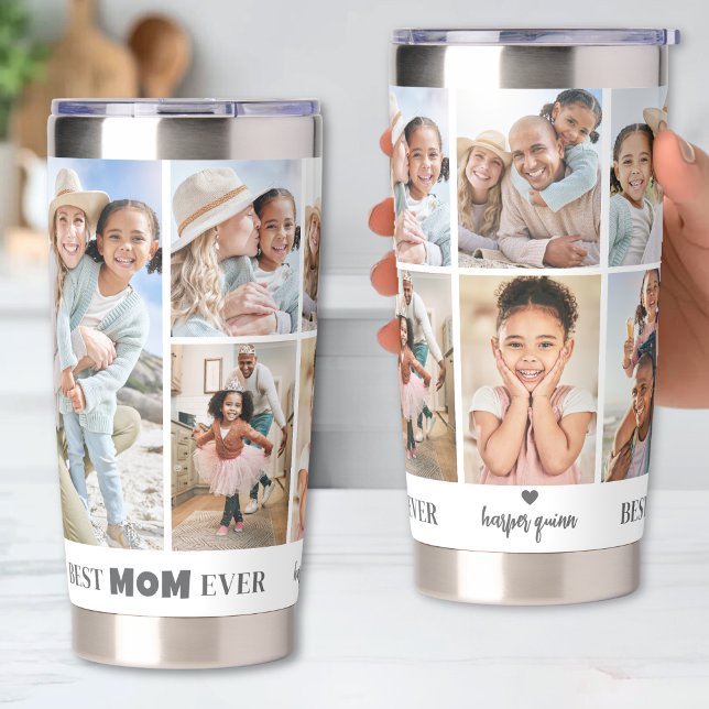 Personalisierte beste Mutter Foto-Collage Mutter Thermobecher (Personalized Best Mom Photo Collage Mother Insulated Tumbler)