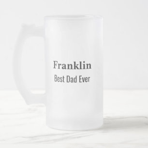Personalisierte Beste Papa Aller Zeiten Monogramm Mattglas Bierglas