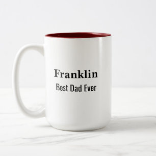 Personalisierte Beste-Papa-aller-Zeiten-Monogramm Zweifarbige Tasse