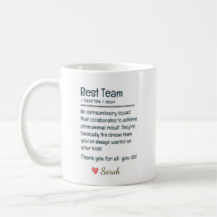 Personalisierte beste Team-Würdigung Kaffeetasse