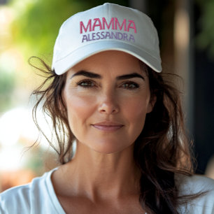 Personalisierte bestickte Mütze Mamma Italian Mom Baseballkappe