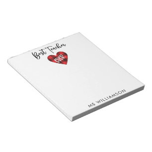 Personalisierte Bewertung des besten Lehrers Notizblock