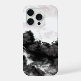 Personalisierte bewölkte Landschaft I Schwarz und iPhone 15 Pro Hülle