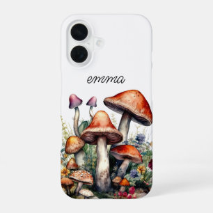 Personalisierte bezaubernde Wald-Pilze iPhone 16 Hülle