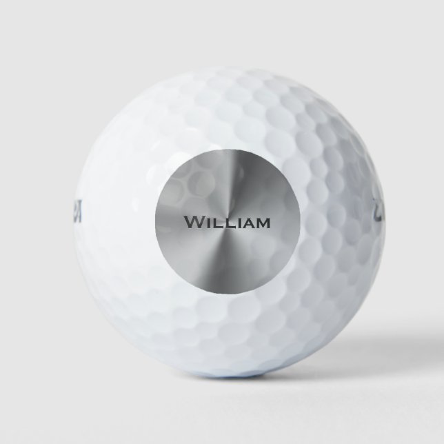 Personalisierte Bezeichnung aus gebürstetem Metall Golfball (Vorderseite)