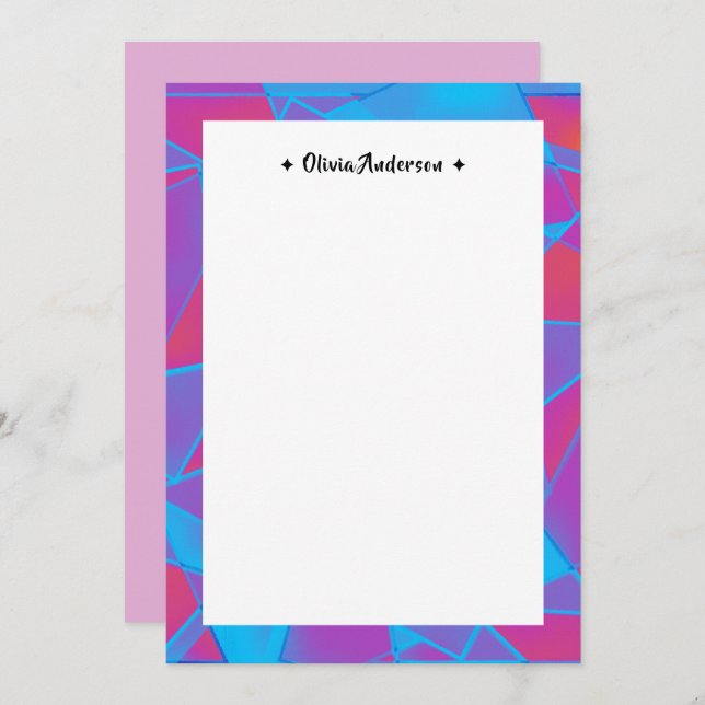 Personalisierte Bezeichnung für farbige geometrisc Dankeskarte (Vorne/Hinten)
