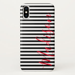 Personalisierte Bezeichnung für Schwarzweiß-Streif Case-Mate iPhone Hülle