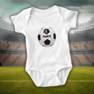 Personalisierte Bezeichnung Fußball-Ball Baby Strampler
