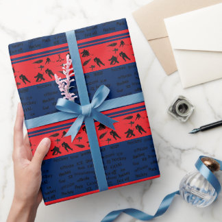 Personalisierte Bezeichnung Hockey Wrapper Geschenkpapier