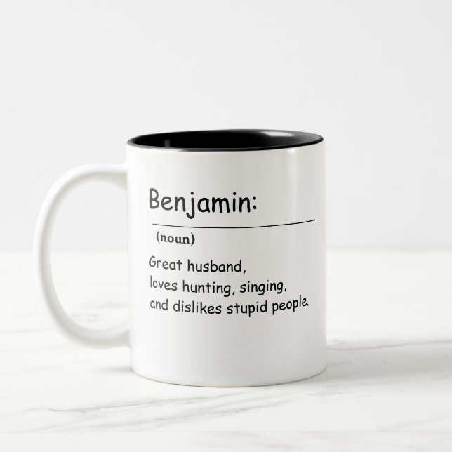 Personalisierte Bezeichnung im Sinne der Definitio Zweifarbige Tasse (Links)