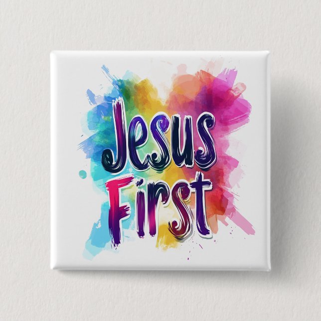 Personalisierte Bezeichnung "Jesus First" Button (Vorderseite)