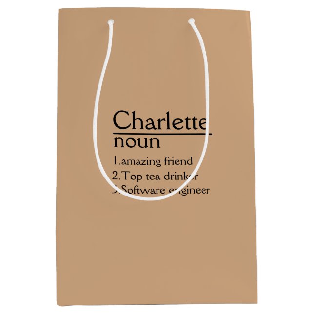 Personalisierte Bezeichnung Mittlere Geschenktüte (Vorderseite)