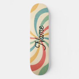 Personalisierte Bezeichnung Retro Streifen Typogra Skateboard