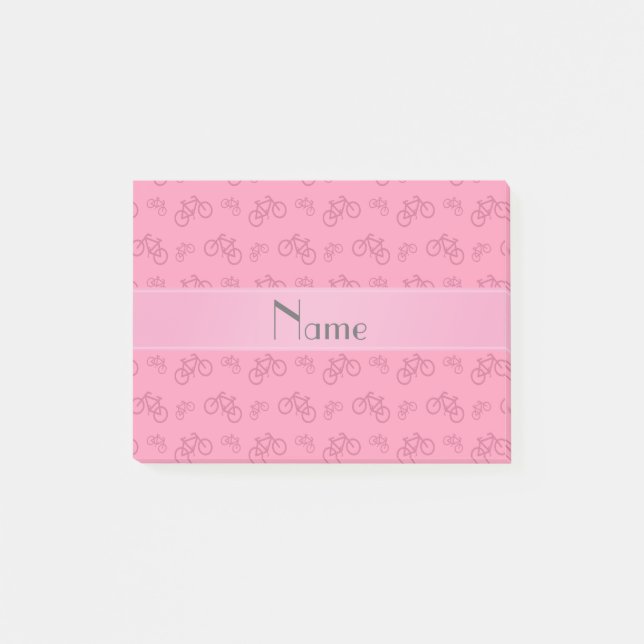 Personalisierte Bezeichnung rosa Fahrräder Post-it Klebezettel (Vorderseite)