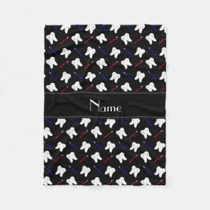 Personalisierte Bezeichnung schwarze Pinsel und Za Fleecedecke