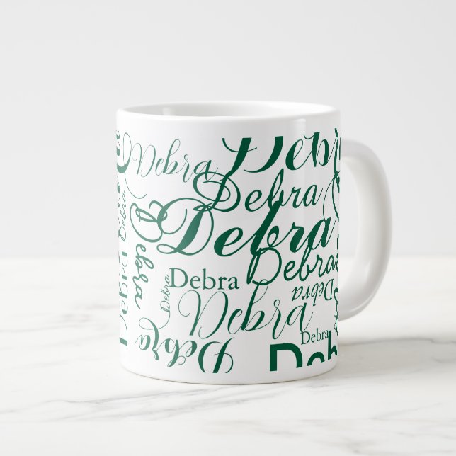 Personalisierte Bezeichnung Typografie Jumbo-Tasse (Vorderseite Rechts)
