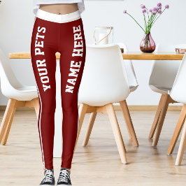 Personalisierte Bezeichnungen für tiefrote Streife Leggings