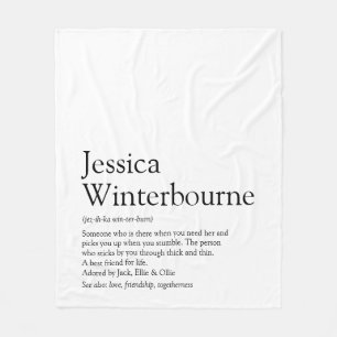 Personalisierte BFF-Definition Schwarz und Weiß Fleecedecke