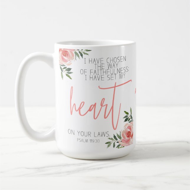 Personalisierte Bibel Verse Kaffeemaschine Tasse (Links)