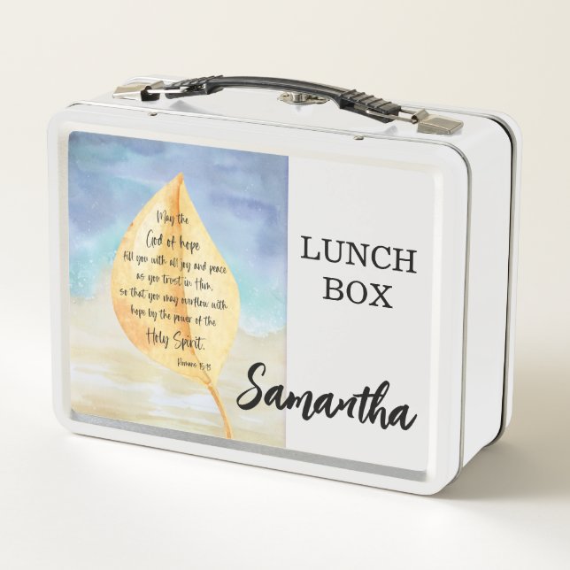 Personalisierte Bibel Verse Metal Lunch Box (Rückseite)