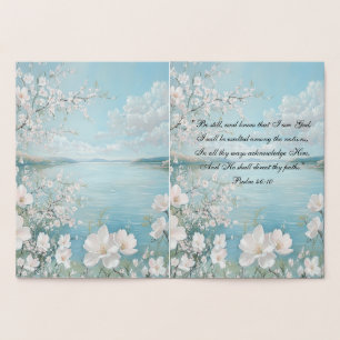 Personalisierte Bibelvers-Blumengrußkarten Folienkarte