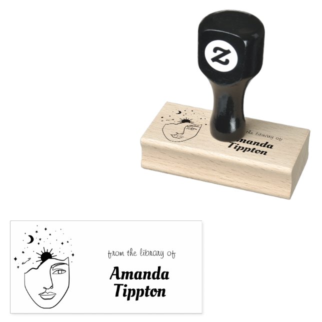 Personalisierte Bibliothek für Frauen in der Linie Gummistempel (Stempel)