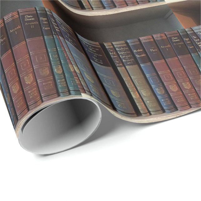 Personalisierte Bibliothek Geschenkpapier (Rolleneckpunkt)
