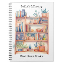 Personalisierte Bibliotheks-Aquarell-Notizbücher
