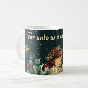 Personalisierte biblische Geburt Kind & Verse Kaffeetasse