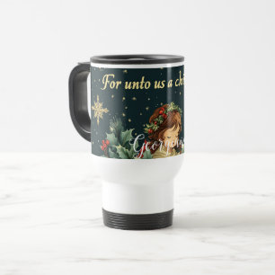 Personalisierte biblische Geburt Kind & Verse Reisebecher