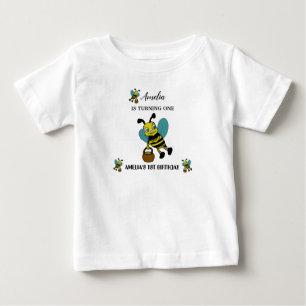 Personalisierte Biene Thema 1. Geburtstagsfeier Baby T-shirt