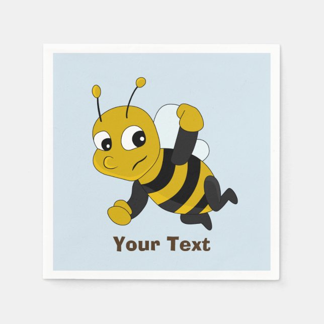 Personalisierte Bienen-Cartoon-Servietten Serviette (Vorderseite)