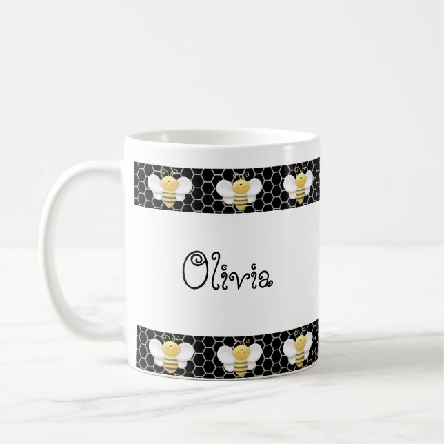 Personalisierte Bienen-Tasse Kaffeetasse (Links)