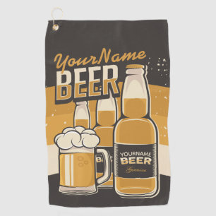 Personalisierte Bierflasche Sudsy Tasse Brauen Bar Golfhandtuch