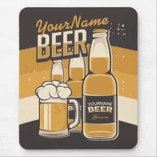 Personalisierte Bierflasche Sudsy Tasse Brauen Bar Mousepad