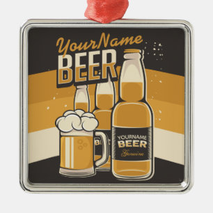 Personalisierte Bierflasche Sudsy Tasse Brauen Bar Ornament Aus Metall