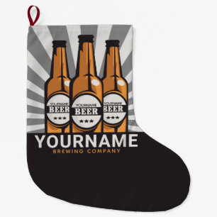 Personalisierte Bierflaschen Großer Weihnachtsstrumpf