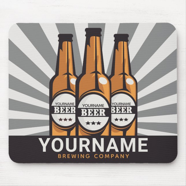 Personalisierte Bierflaschen Mousepad (Vorne)