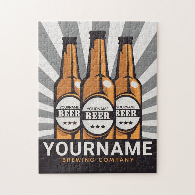 Personalisierte Bierflaschen Puzzle (Vertikal)