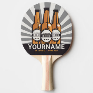 Personalisierte Bierflaschen Tischtennis Schläger