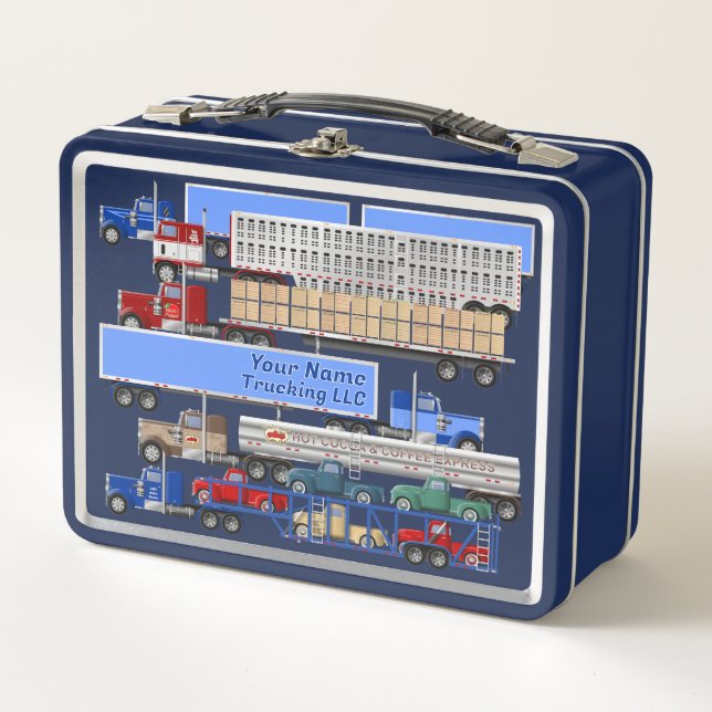 Personalisierte Big Rig Trucks Metal Lunchbox (Vorderseite)