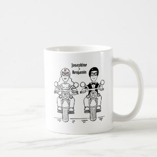 Personalisierte Biker Couple Wedding Gift Keramik  Kaffeetasse