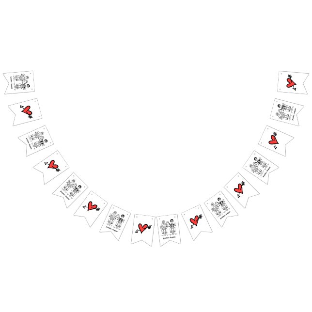 Personalisierte Biker Couple Wedding Wimpelkette (Alle)