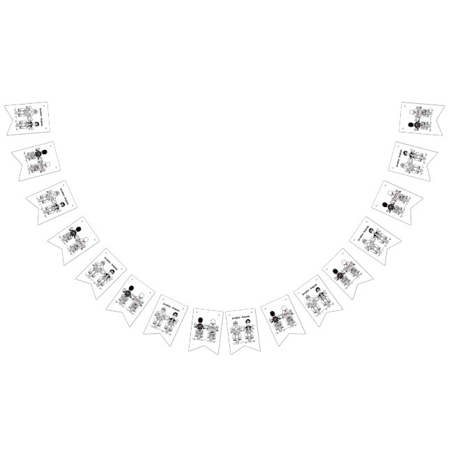 Personalisierte Biker Couple Wedding Wimpelkette (Alle)