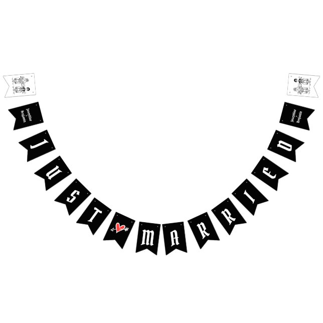 Personalisierte Biker Couple Wedding Wimpelkette (Alle)