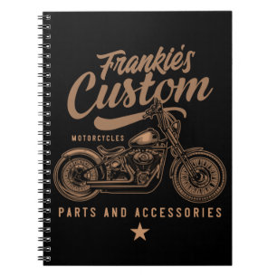 Personalisierte Biker Custom Bobber Motorradgarage Notizblock